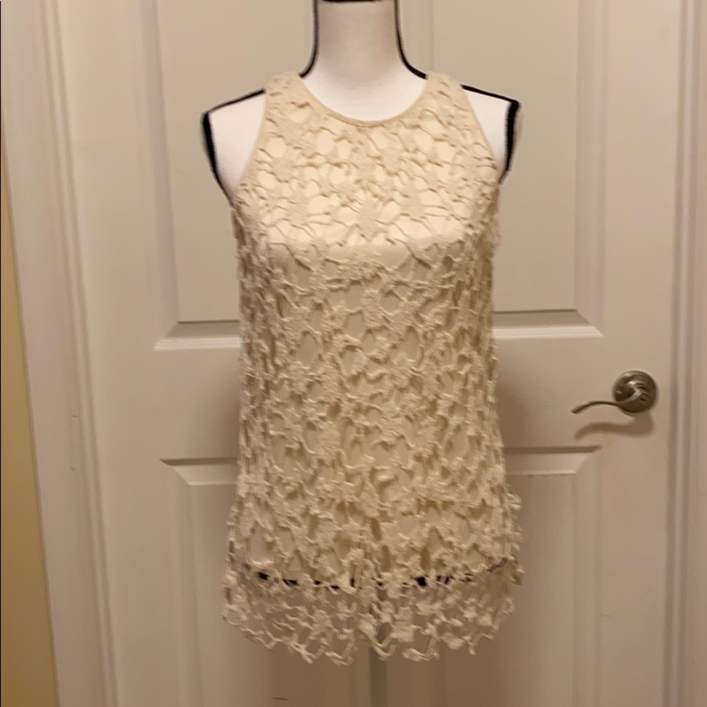 Adiva cotton lace sleeveless top - Sz S EUC
